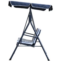 **NEW** OUTDOOR 3-PERSON METAL PORCH SWING CHAIR BENCH CANOPY BLUE >>DELIVERY AVAILABLE<<