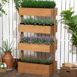 **NEW**RAISED GARDEN BED WOODEN PLANT STAND ORANGE >>DELIVERY AVAILABLE<<