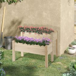 **NEW**EFFECTIVE DRAINAGE: FIR WOOD RAISED PLANTER>>DELIVERY AVAILABLE<<