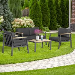 **NEW**COFFEE TABLE & CUSHIONS OUTDOOR CONVERSATION FURNITURE SET 4 PIECE>>DELIVERY AVAILABLE<<