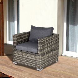 **NEW**SINGLE WICKER FURNITURE SOFA CHAIR W/ PADDED CUSHION FOR GARDEN BALCONY>>DELIVERY AVAILABLE<<