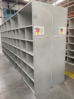 12 BAYS X ADJUSTABLE WAREHOUSE SHELVING - (CAN BE DISMANTLED)