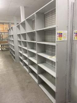 4 X BAYS ADJUSTABLE WAREHOUSE SHELVING - (CAN BE DISMANTLED)