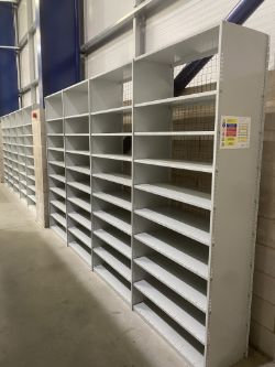 4 BAYS X ADJUSTABLE WAREHOUSE SHELVING - (CAN BE DISMANTLED)