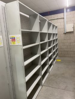 5 X BAYS ADJUSTABLE WAREHOUSE SHELVING - (CAN BE DISMANTLED )