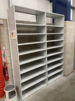 2 BAYS X ADJUSTABLE WAREHOUSE SHELVING - (CAN BE DISMANTLED)