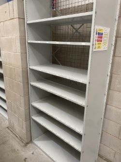 1 BAY X ADJUSTABLE WAREHOUSE SHELVING - (CAN BE DISMANTLED)