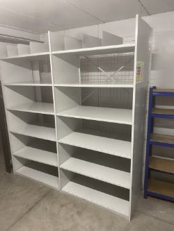 2 BAYS X ADJUSTABLE WAREHOUSE SHELVING - (CAN BE DISMANTLED )