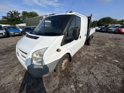 2009 FORD TRANSIT 100 T350L D/C RWD LWB TIPPER VAN 2.4 SPARES OR REPAIRS