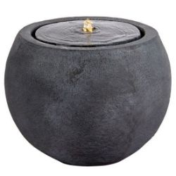 BRAND NEW THE OUTDOOR LIVING COMPANY ROUND LED WATER FEATURE - GREY