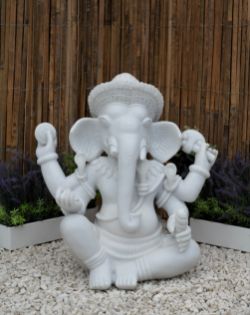 GORGEOUS TERRAZO MARBLE GANESH GARDEN STATUE