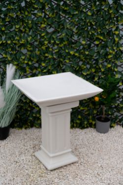 GORGEOUS TERRAZO MARBLE WHITE SQUARE BIRDBATH