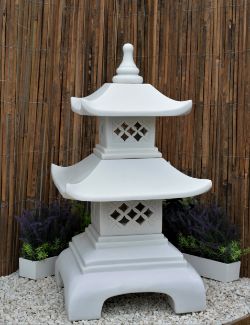 GORGEOUS LIFESIZE TERRAZO MARBLE 2 TIER PAGODA ORIENTAL GARDEN STATUE