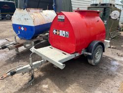 TOWABLE BUNDED FUEL DIESEL BOWSER BRAND NEW 12 VOLT PUMP EXCAVATOR DIGGER