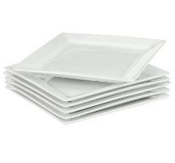 72 X WHITE SQUARE PLATES USED