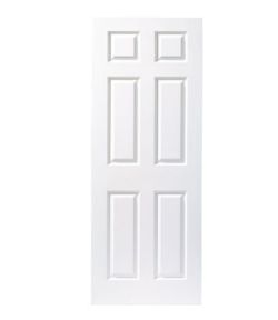 WICKES LINCOLN INTERNAL MOULDED DOOR WHITE PRIMED GRAINED 6 PANEL 2032 X 813MM RRP £42