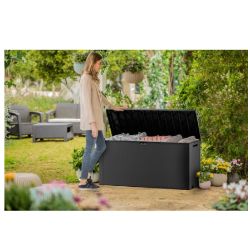 KETER EMILY OUTDOOR PLASTIC GARDEN STORAGE BOX - GRAPHITE RRP £37