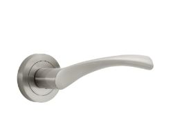 MARVEL BRUSHED NICKEL LEVER ON ROSE DOOR HANDLE - 1 PAIR RRP £15