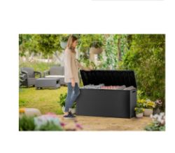 KETER EMILY OUTDOOR PLASTIC GARDEN STORAGE BOX - GRAPHITE RRP £37
