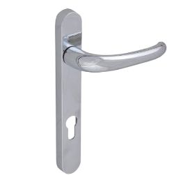 YALE ESSENTIALS SHORT BACKPLATE DOOR HANDLE - POLISHED CHROME RRP £29