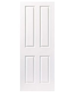 WICKES CHESTER INTERNAL FIRE DOOR WHITE GRAINED MOULDED 4 PANEL 1981 X 762MM RRP £110