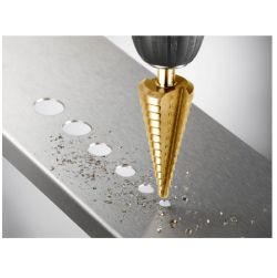 EINHELL KWB 3 PIECE STEP DRILL BIT SET 4-12MM - 4-30MM & ROTARY FILE RRP £20