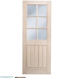 WICKES GENEVA GLAZED OAK COTTAGE INTERNAL DOOR - 1981 X 762MM RRP £155