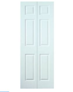 WICKES LINCOLN INTERNAL BI-FOLD DOOR WHITE GRAINED MOULDED 6 PANEL 1981 X 610MM RRP £84