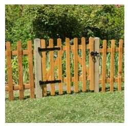 FOREST GARDEN PALE TIMBER PICKET GATE - 900 X 900MM RRP £44