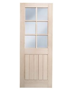 WICKES GENEVA GLAZED OAK COTTAGE INTERNAL DOOR - 1981 X 762MM RRP £155