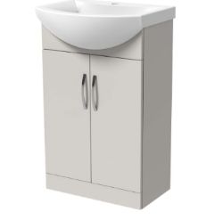 WICKES GLOSS GREY VANITY UNIT & BASIN - 840 X 550MM RRP £110