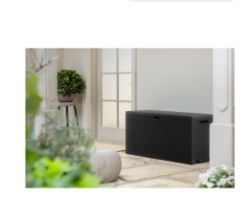 KETER EMILY OUTDOOR PLASTIC GARDEN STORAGE BOX - GRAPHITE RRP £37