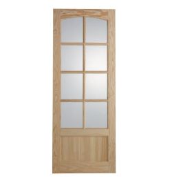 WICKES NEWLAND GLAZED CLEAR PINE 9 PANEL INTERNAL DOOR - 1981 X 762MM RRP £95