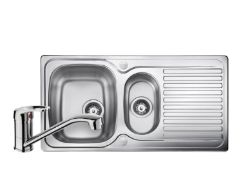 LINEAR 1.5 BOWL REVERSIBLE SINK 950 X 508MM AND SINGLE LEVER TAP PACK RRP £129