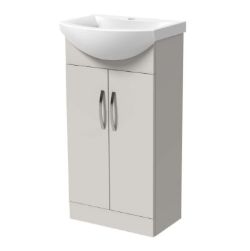 WICKES GLOSS GREY VANITY UNIT & BASIN - 840 X 450MM RRP £99.00