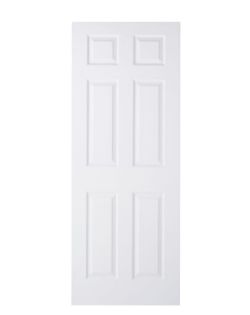 WICKES LINCOLN INTERNAL MOULDED DOOR WHITE PRIMED GRAINED 6 PANEL 2040 X 726 MM RRP £42