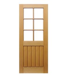 WICKES GENEVA OAK VENEER GLAZED COTTAGE PRE FINISHED INTERNAL DOOR - 1981 X 762MM RRP £165
