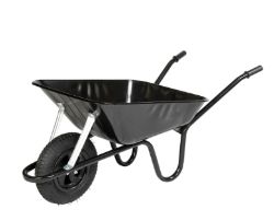 BARROW IN A BOX BLACK BUILDERS WHEELBARROW WITH PNEUMATIC WHEEL WALSALL 85L RRP £57