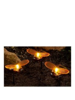DECORATIVE BEE SOLAR STAKE LIGHTS- 6 PK RRP £15