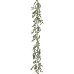 160CM ARTIFICIAL GREEN SPRUCE FROSTED GARLAND - CHRISTMAS WREATHS AND GARLANDS
