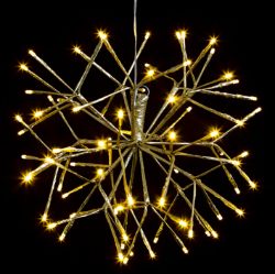 CHRISTMAS XMAS INDOOR & OUTDOOR MATTE GOLD SPUTNIK WITH WHITE LEDS LIGHTS