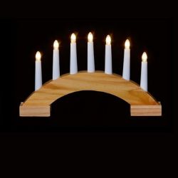 CHRISTMAS CANDLE BRIDGE WOODEN PRE-LIT XMAS ARCH WINDOW LIGHTS DECORATION