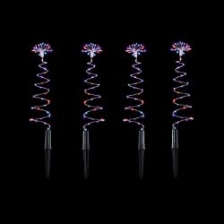 SILVER TREE PATH LIGHTS CHRISTMAS OUTDOOR GARDEN DECORATION MULTI COLOUR BULBS