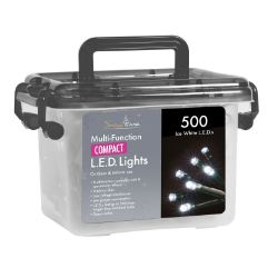 500 LEDS 12.5M LED INDOOR / OUTDOOR CHRISTMAS TREE LIGHTS - ICE WHITE