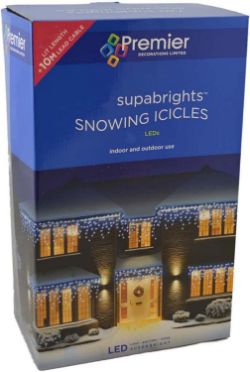 PREMIER 720 SUPABRIGHTS CHRISTMAS ICICLE BLUE SNOWING LED LIGHTS XMAS IN/OUTDOOR