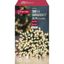PREMIER 360 LED MULTI-ACTION SUPABRIGHTS CHRISTMAS TREE LIGHTS TIMER WARM WHITE