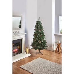 PREMIER CHRISTMAS ARTIFICIAL TREE 1.8M 6FT/2.1M 7FT NEW JERSEY SPRUCE W/ BERRIES