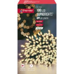 PREMIER MULTI-ACTION SUPABRIGHTS OUTDOOR CHRISTMAS DECORATIONS WARM WHITE 6.3M