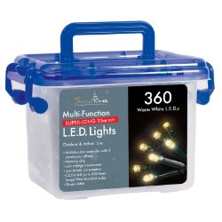 360 LEDS SUPER LONG 36M LED INDOOR / OUTDOOR CHRISTMAS TREE LIGHTS - WARM WHITE