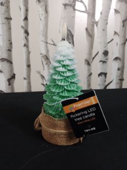 PREMIER DECORATIONS CHRISTMAS TREE WARM WHITE FLICKERING LED WAX CANDLE,